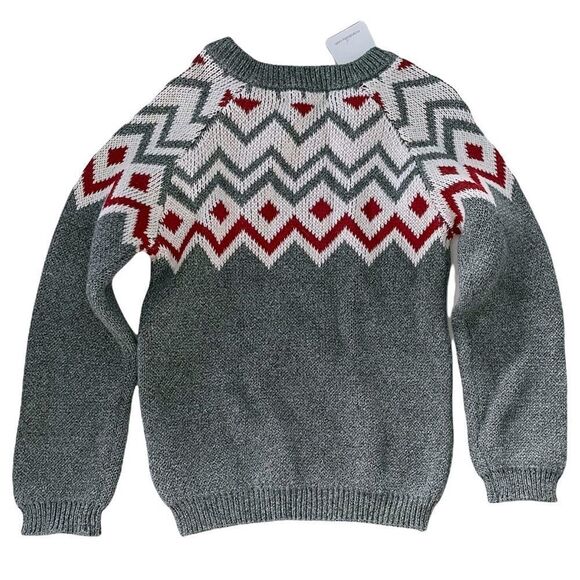 Miles the Label Baby Sweater Grey Red Fair Isle Buttons Size 24 Months Toddler - Picture 2 of 7